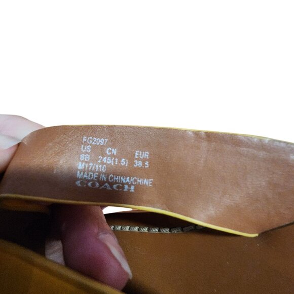 Coach Chapel Slide Sandals Mustard Yellow Womens Size 8 - Picture 7 of 7